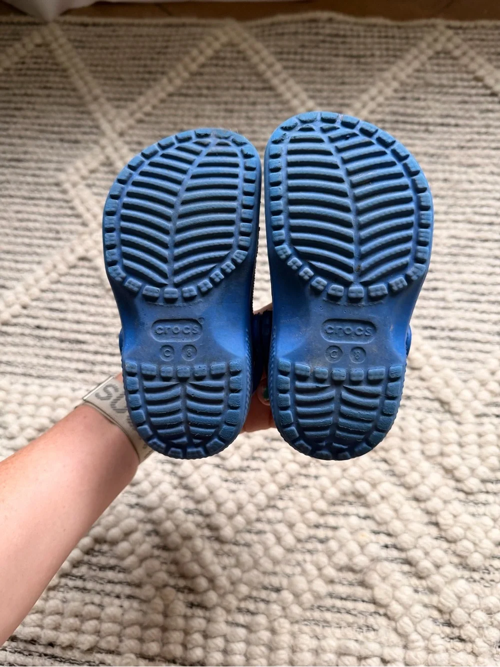Kids Blue Crocs with Superhero Charms